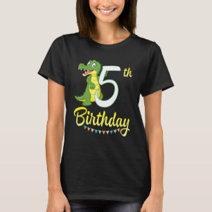 Crocodile Dancing Happy 5th Birthday To Me You 5 Y T-Shirt