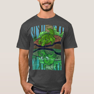 Crocodile Dragon Fairy Tale Reflective Image  T-Shirt