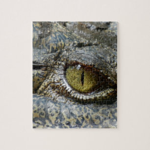crocodile eye face animal custom personalise diy jigsaw puzzle