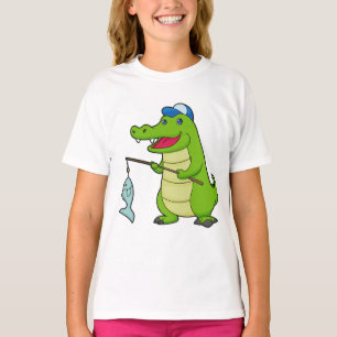 Crocodile Fishing Fisher Finshing rod T-Shirt
