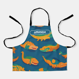 Crocodile Geometric Colourful Personalised Pattern Apron