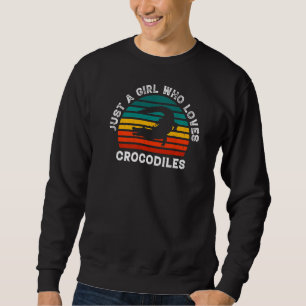 Crocodile Girl Alligator Lover Cute Reptile Mum Da Sweatshirt