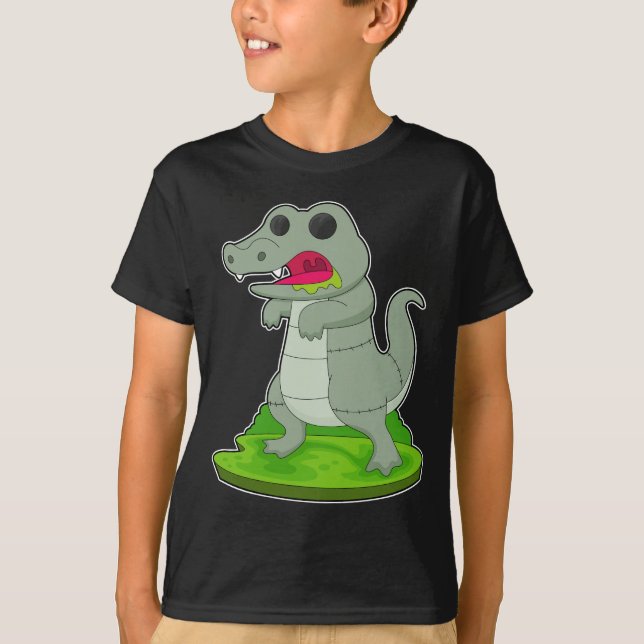 Crocodile Halloween Zombie T-Shirt (Front)