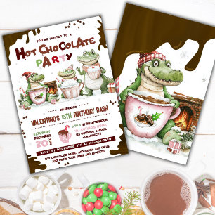 Crocodile Hot Chocolate 2 Party Birthday   Invitation
