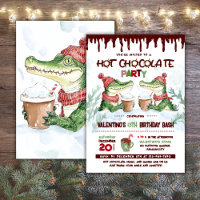 Crocodile Hot Chocolate Party Birthday Invitation