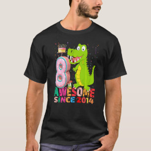 Crocodile I'm 8 Years Old Girls Birthday Crocodile T-Shirt