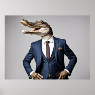 Crocodile in suit poster