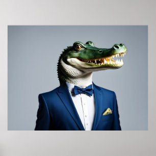 Crocodile in suit poster