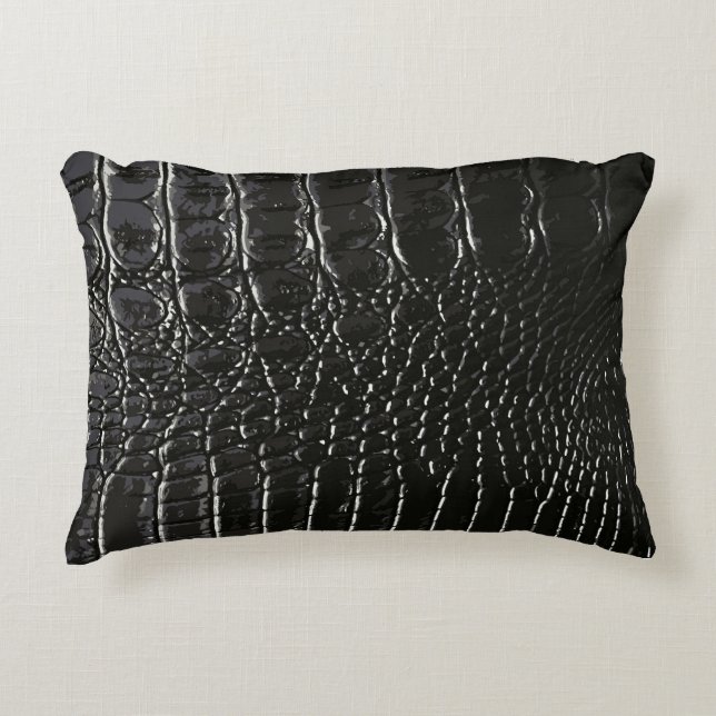 CROCODILE LEATHER DECORATIVE CUSHION (Front)
