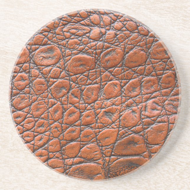 crocodile leather fake look coaster (Front)