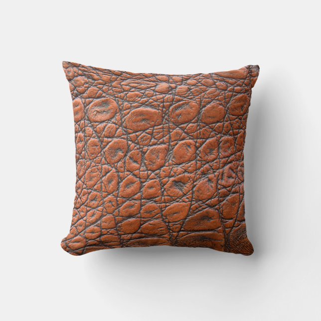 crocodile leather fake look cushion (Front)