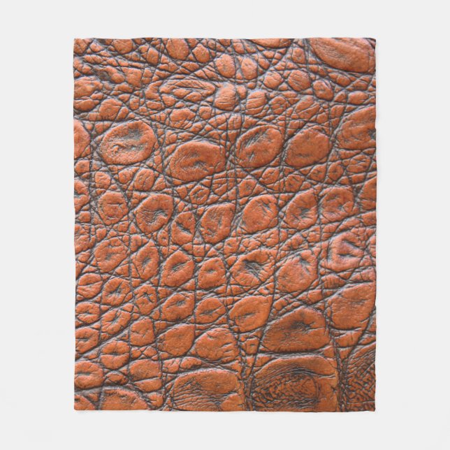 crocodile leather fake look fleece blanket (Front)