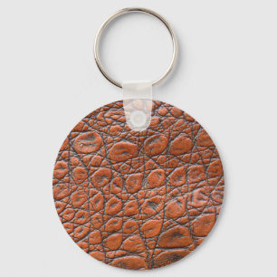 crocodile leather fake look key ring