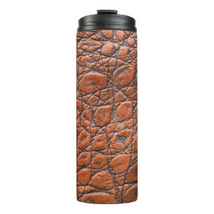 crocodile leather fake look thermal tumbler
