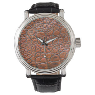 crocodile leather fake look watch