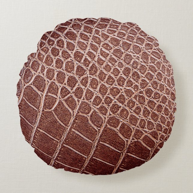 Crocodile leather pattern backgroundabstract,allig round cushion (Front)
