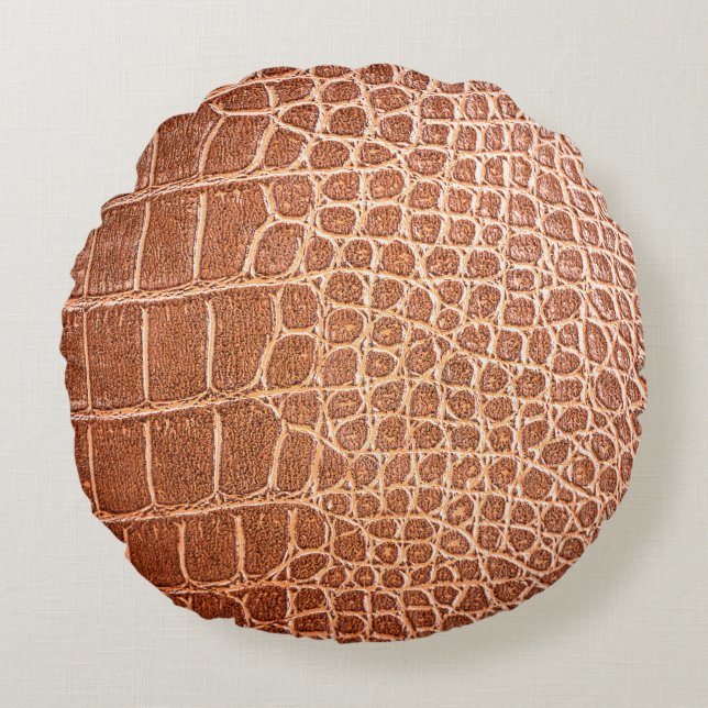 Crocodile leather pattern backgroundabstract,allig round cushion (Front)