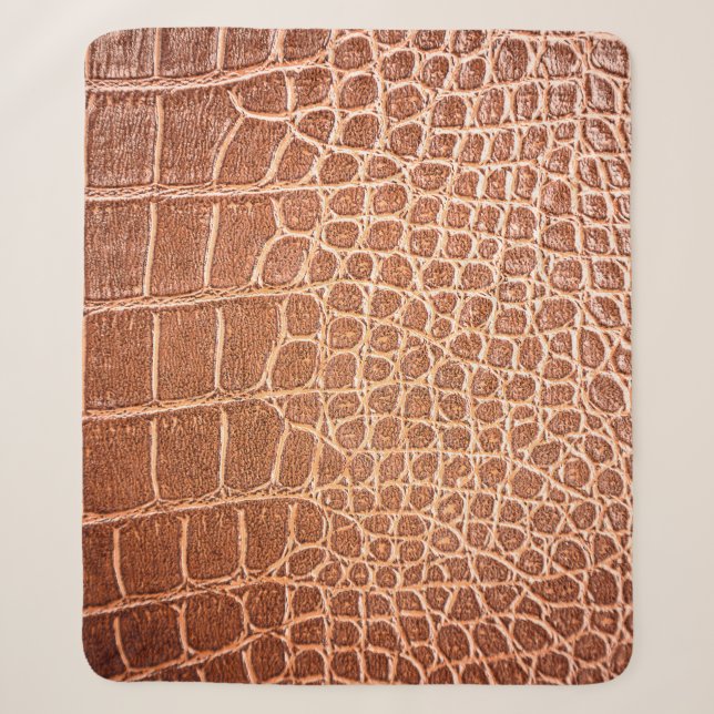 Crocodile leather pattern backgroundabstract,allig sherpa blanket (Front)