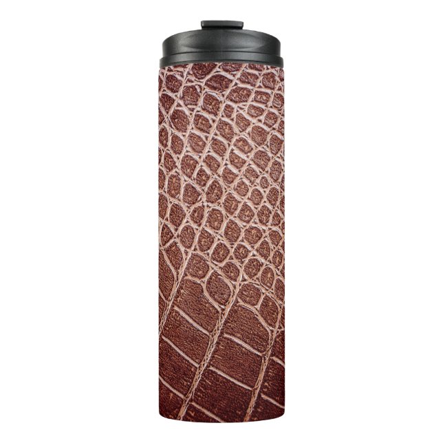 Crocodile leather pattern backgroundabstract,allig thermal tumbler (Front)