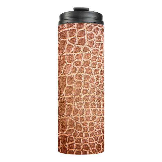 Crocodile leather pattern backgroundabstract,allig thermal tumbler (Front)