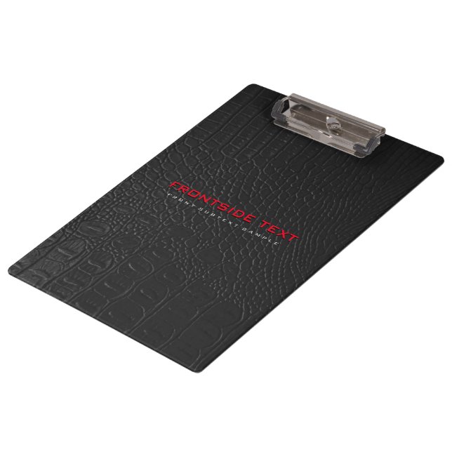 Crocodile Leather Texture Red Letters Clipboard (Angled)