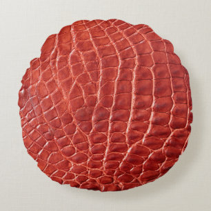 Crocodile leather texture round cushion