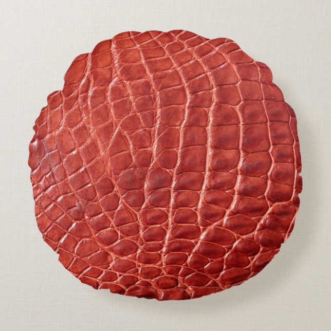 Crocodile leather texture round cushion (Front)