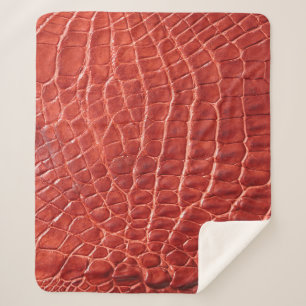 Crocodile leather texture sherpa blanket
