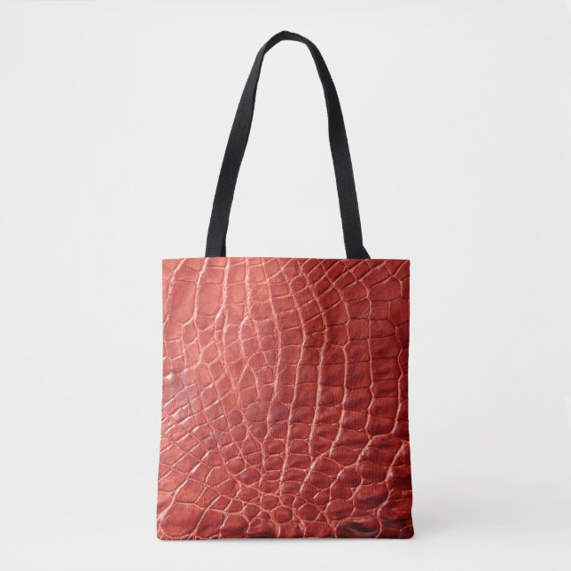 Crocodile leather texture tote bag (Front)