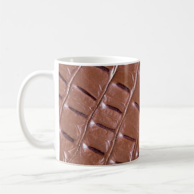 Crocodile leather textured backgroundabstract, ani coffee mug (Left)