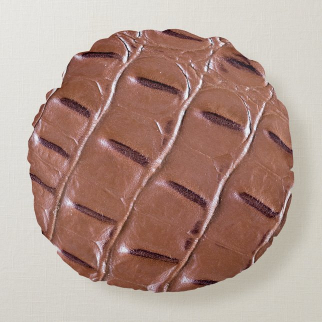 Crocodile leather textured backgroundabstract, ani round cushion (Front)