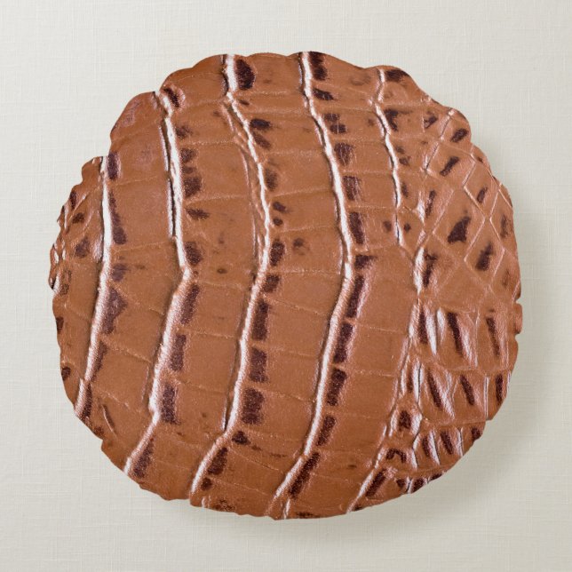 Crocodile leather textured backgroundabstract, ani round cushion (Front)
