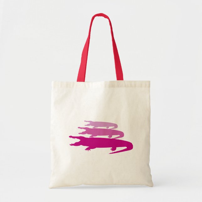 Crocodile Lined Up (Purple) Tote Bag (Front)