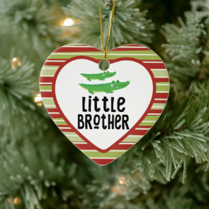 Crocodile little brother Christmas Ceramic Ornament