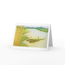 Crocodile Love Drawing Greeting Card