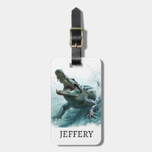 Crocodile Lover Reptile Alligator Monogram Luggage Tag