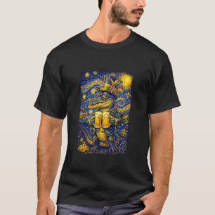 Crocodile Mardi Gras Men Beer Drinking Carnival St T-Shirt