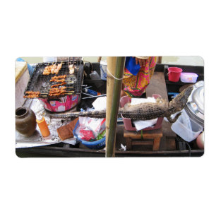 Crocodile Meat BBQ ... Thailand Street Food