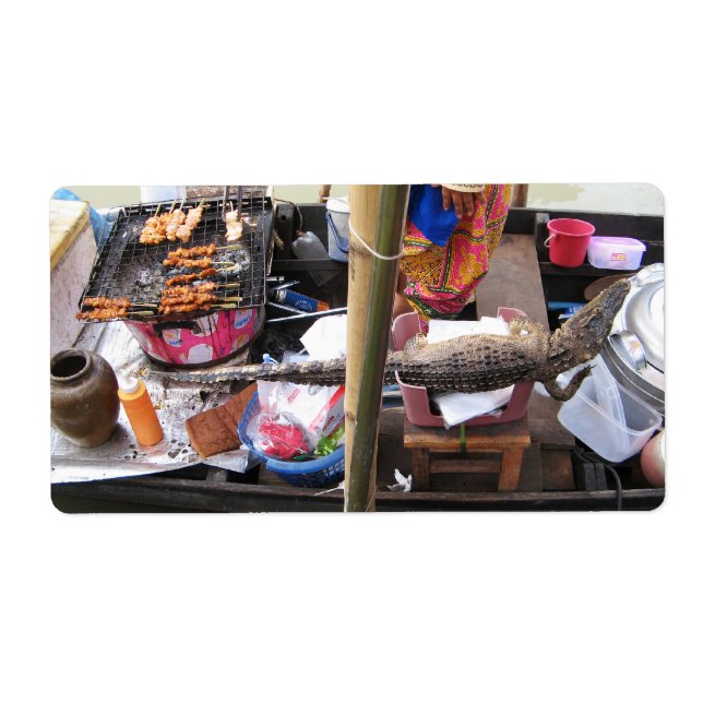 Crocodile Meat BBQ ... Thailand Street Food (Front)