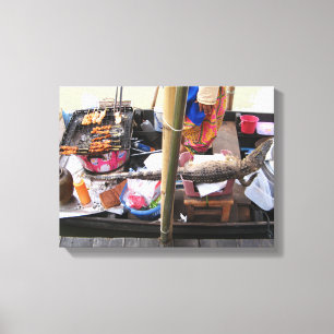 Crocodile Meat BBQ ... Thailand Street Food Canvas Print