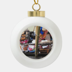 Crocodile Meat BBQ ... Thailand Street Food Ceramic Ball Christmas Ornament