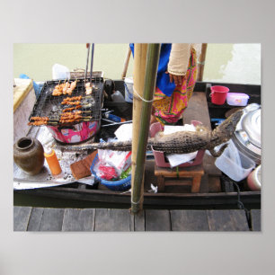 Crocodile Meat BBQ ... Thailand Street Food Poster