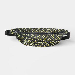 Crocodile Monitor Lizard Skin Pic - black & yellow Bum Bags