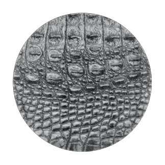 Crocodile Noir: Black Leather Mystique Cutting Board