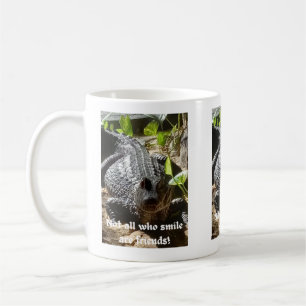 crocodile "not all who smile are friends" coffee mug