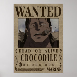 Crocodile One Piece Wanted Bounty Poster