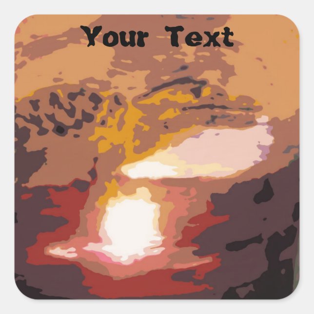 Crocodile Painting Modern Custom Square Sticker (Front)