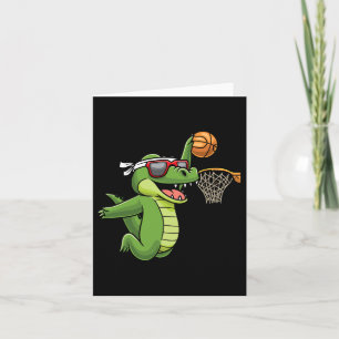 Crocodile Playing Bysketbyll Alligator Bysketbyll Card