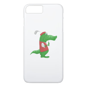 Crocodile playing golf cartoon iPhone 8 plus/7 plus case
