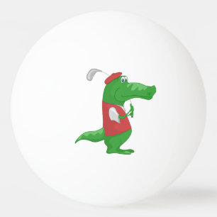 Crocodile Playing Golf Ping Pong Ball
